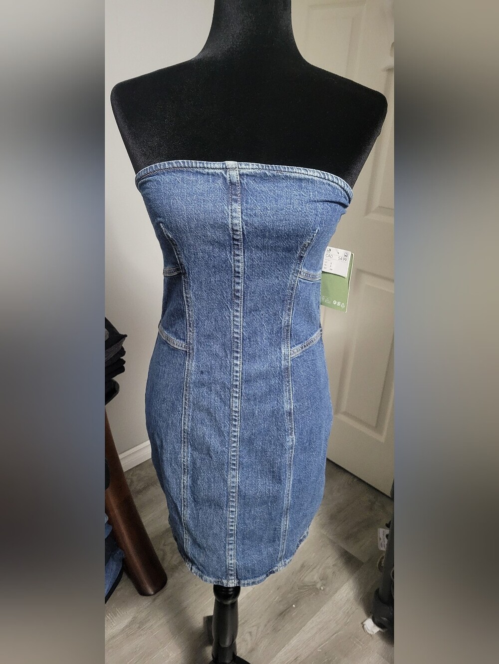 H&M Small Strapless Denim Dress